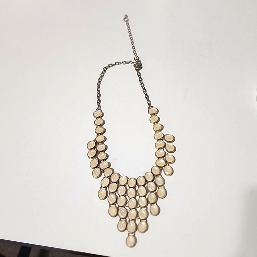 Adjustable Cream Cascading Stone Necklace